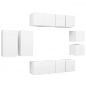 Juego de mueble para TV de 8 piezas aglomerado blanco H