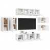 Juego de mueble para TV de 8 piezas aglomerado blanco 3