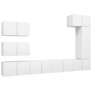 Juego de mueble para TV de 8 piezas aglomerado blanco H