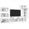 Juego de mueble para TV de 8 piezas aglomerado blanco 3