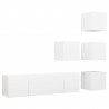 Juego de mueble para TV de 6 piezas aglomerado blanco 2