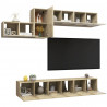 Muebles de pared de TV 7 pzas aglomerado color roble Sonoma 3