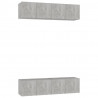 Móveis de TV 4 pcs 60x30x30 cm contraplacado cinzento cimento 2