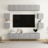 Juego de mueble para TV de 10 piezas aglomerado gris hormigón 1