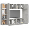 Juego de mueble para TV de 8 piezas aglomerado gris hormigón 3