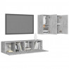 Set de muebles de salón 4 pzas madera ingeniería gris hormigón 3