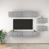 Mueble de TV 8 piezas de aglomerado gris hormigón 1
