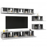 Mueble de TV 8 piezas de aglomerado gris hormigón 3