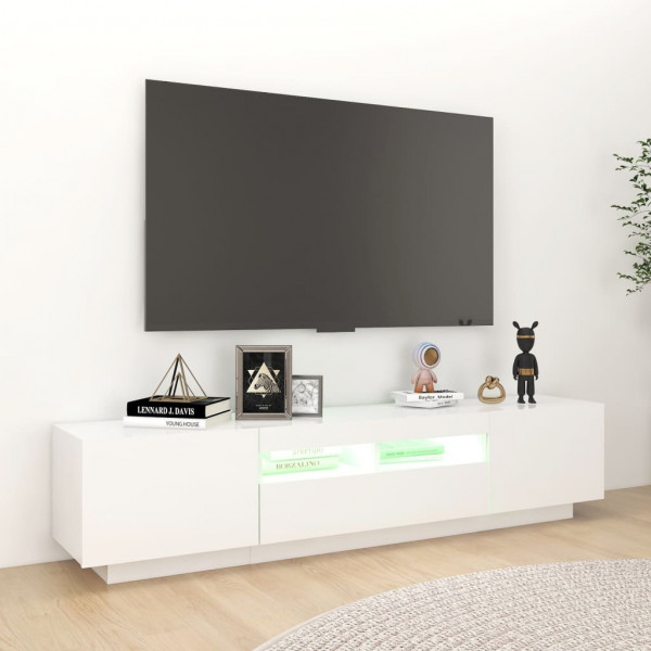 Mueble para TV con luces LED blanco 180x35x40 cm M 4