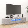 Mueble para TV con luces LED gris hormigón 180x35x40 cm 2
