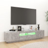 Mueble para TV con luces LED gris hormigón 180x35x40 cm 3