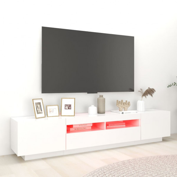 Mueble para TV con luces LED blanco 200x35x40 cm M 3