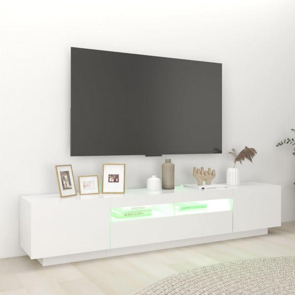 Mueble para TV con luces LED blanco 200x35x40 cm M 4