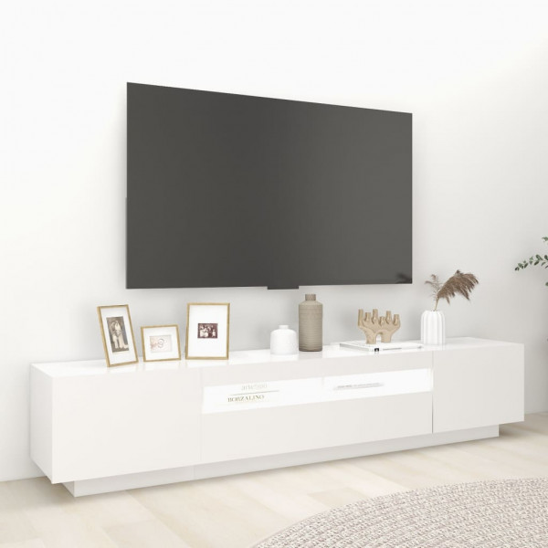 Móvel de TV com luzes LED 200x35x40 cm branco M 5