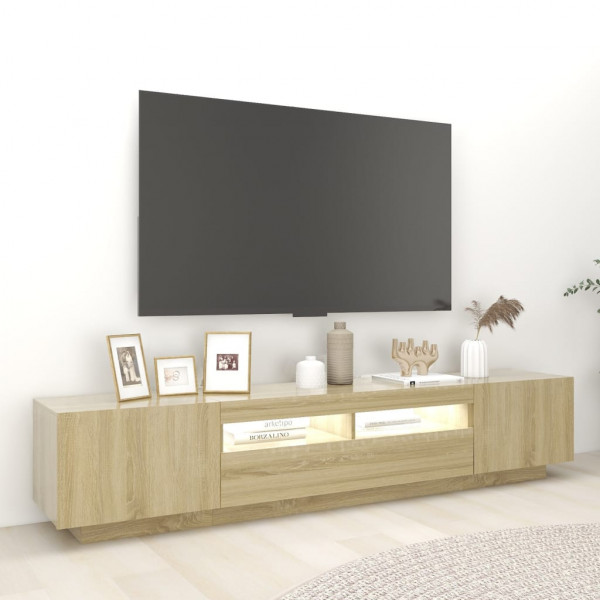 Móvel de TV com luzes LED 200x35x40 cm carvalho sonoma M 4