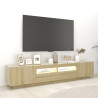 Armario TV con luces LED color roble Sonoma 200x35x40 cm 4