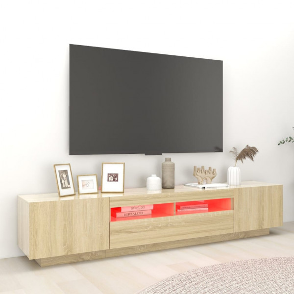 Móvel de TV com luzes LED 200x35x40 cm carvalho sonoma M 5