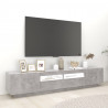 Mueble para TV con luces LED gris hormigón 200x35x40 cm 3