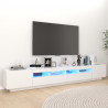 Móvel de TV com luzes LED 260x35x40 cm branco 1