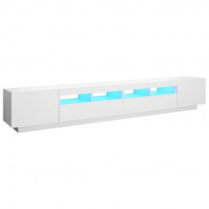 Mueble para TV con luces LED blanco 260x35x40 cm H