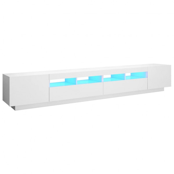 Mueble para TV con luces LED blanco 260x35x40 cm M 2