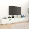 Mueble para TV con luces LED blanco 260x35x40 cm 4
