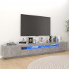 Mueble para TV con luces LED gris hormigón 260x35x40 cm 1