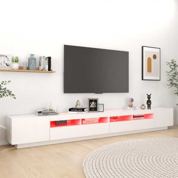 Mueble para TV con luces LED blanco 300x35x40 cm M 4