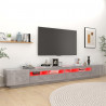 Mueble para TV con luces LED gris hormigón 300x35x40 cm 4