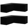 Capas móveis de jardim forma de L 2 pcs 12 ilhós 250x250x90 cm 1