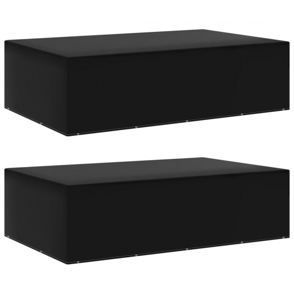 Fundas de muebles de jardín 2 uds 12 ojales 325x205x90 cm D