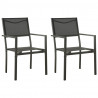 Cadeiras de jardim 2 pcs textilene e aço preto/antracite 1