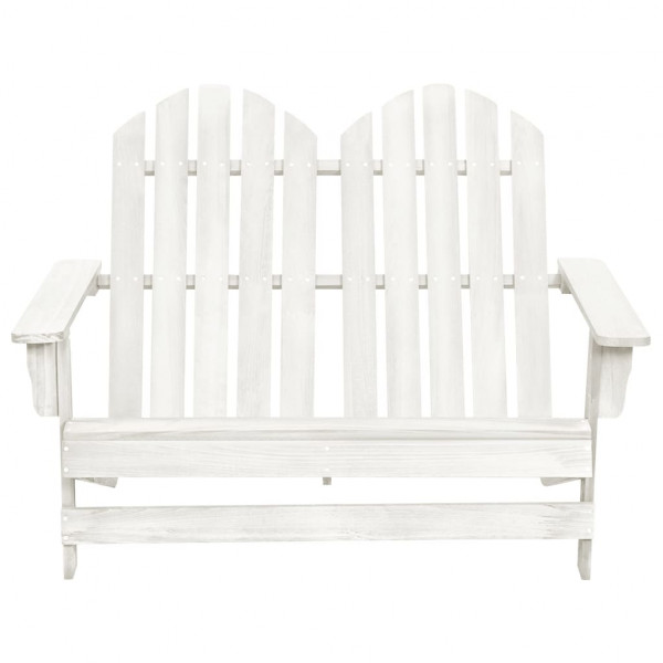 Cadeira de jardim Adirondack 2 lugares abeto maciço branco M 2