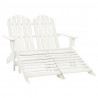 Cadeira de jardim & otomano Adirondack 2 lugares abeto branco 1
