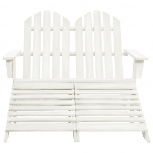 Cadeira de jardim & otomano Adirondack 2 lugares abeto branco H