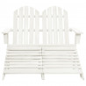 Cadeira de jardim & otomano Adirondack 2 lugares abeto branco 2