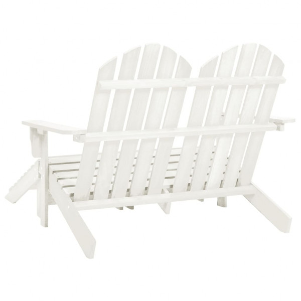Otomana Adirondack de jardín 2 plazas madera de abeto blanco M 4
