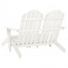 Cadeira de jardim & otomano Adirondack 2 lugares abeto branco 4