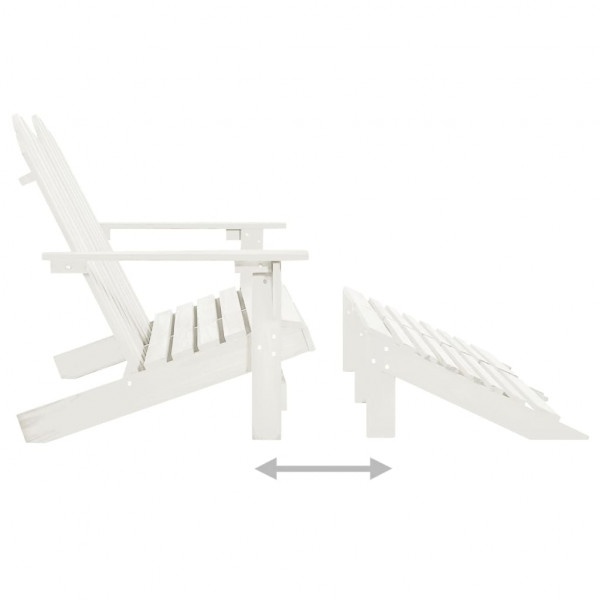 Cadeira de jardim & otomano Adirondack 2 lugares abeto branco M 5