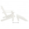Cadeira de jardim & otomano Adirondack 2 lugares abeto branco 5