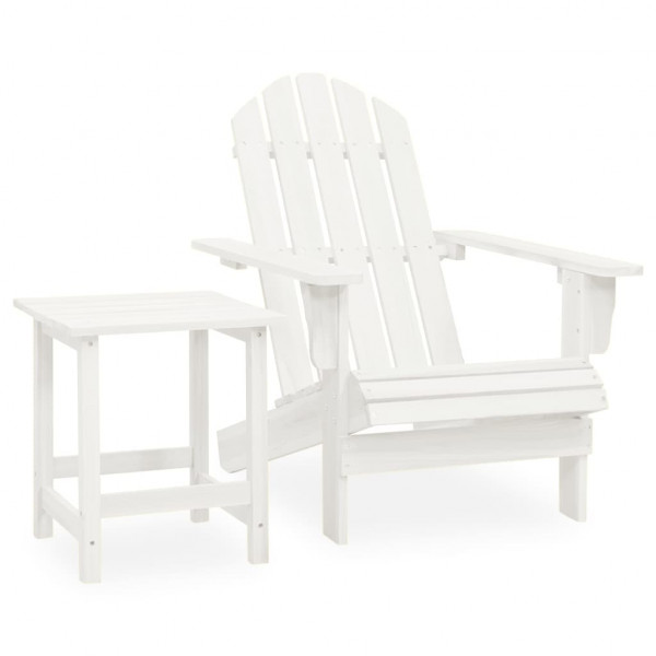 Silla con otomana y mesa jardín Adirondack macizo abeto blanco D