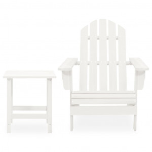 Silla con otomana y mesa jardín Adirondack macizo abeto blanco H