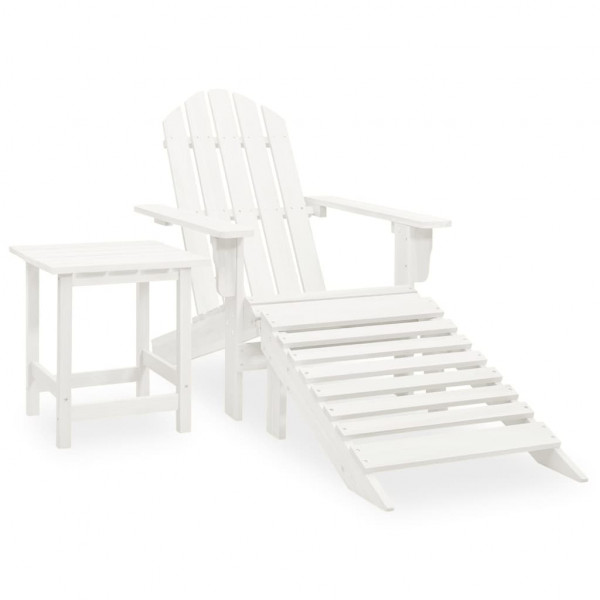 Silla con otomana y mesa jardín Adirondack macizo abeto blanco D