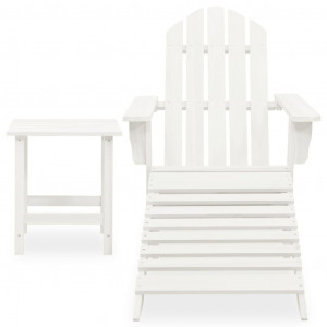 Cadeira de jardim Adirondack c/ otomano e mesa abeto branco H