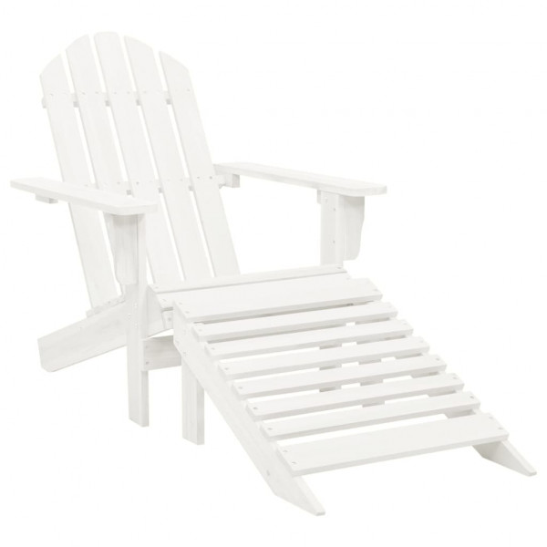 Cadeira de jardim Adirondack c/ otomano e mesa abeto branco M 5