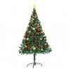 Árbol de Navidad artificial con luces y bolas verde 150 cm 5