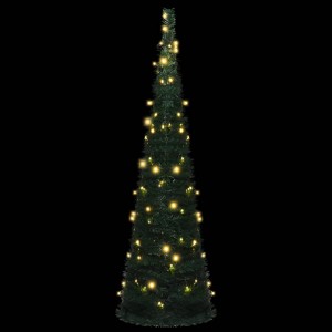 Árbol de Navidad emergente preiluminado con luces verde 150 cm H