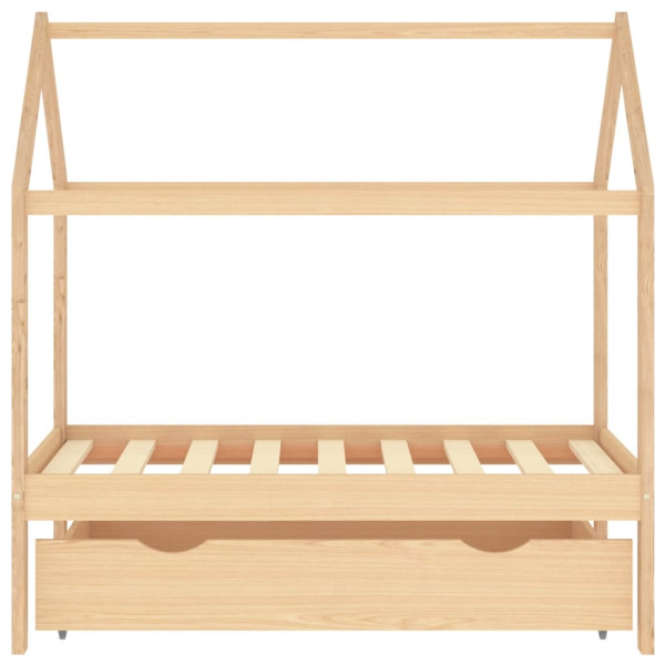 Estructura de cama infantil con cajón madera de pino 70x140 cm M 3