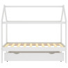 Estructura de cama infantil cajón madera pino blanco 80x160 cm 3