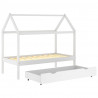 Cama para crianças c/ gaveta 80x160 cm pinho maciço branco 5